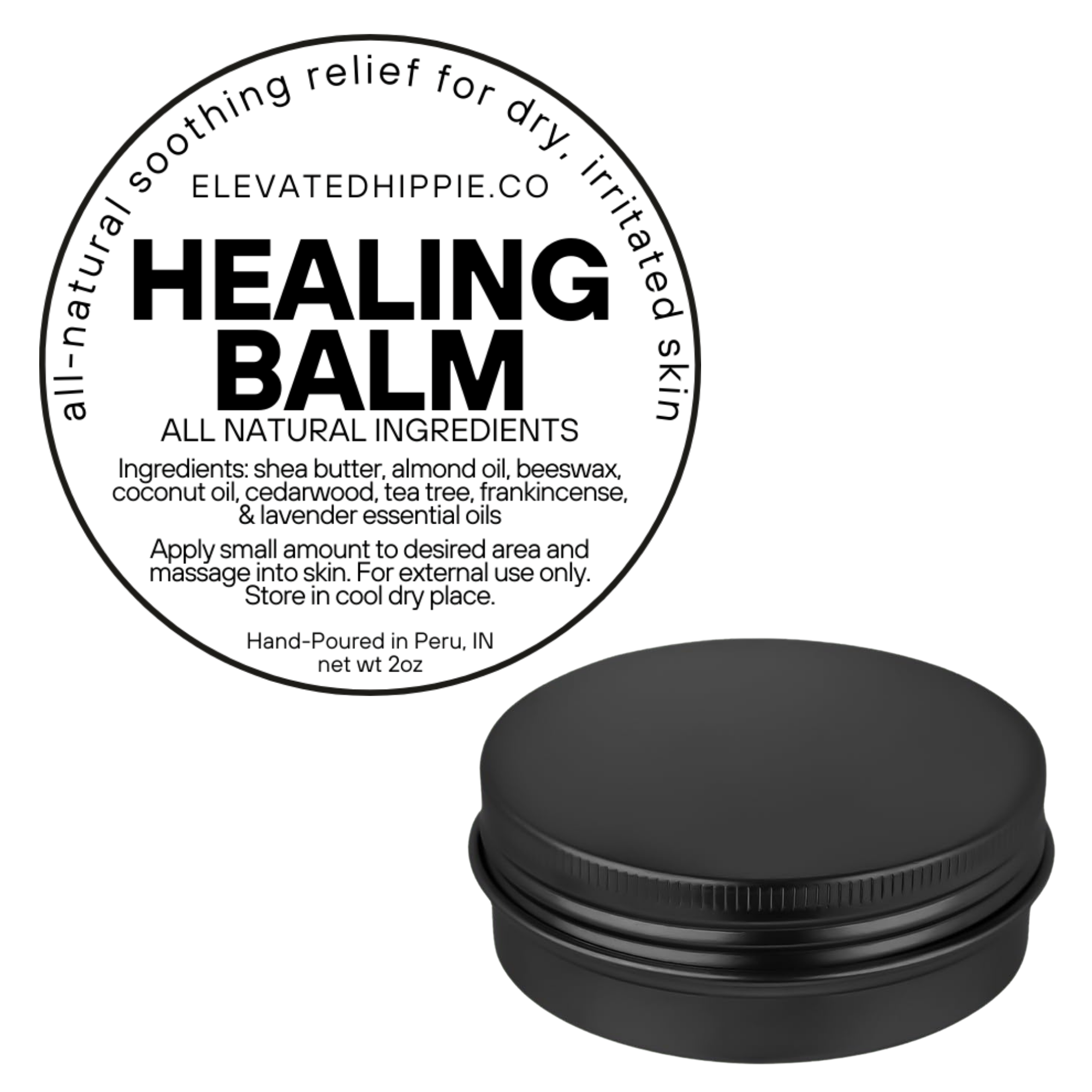 Healing Balm, 2 oz – All-Natural Skin Soothing Salve boho clothing, festival outfit, hippie style apparel | Elevated Hippie