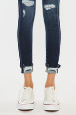 High Rise Button Down Cuffed Skinny Jeans – Sleek Fit, Soulful Edge - The Elevated Hippie