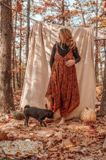 Hippie Bohemian Silk Flowy Tie Jumpsuit, Floral Jumper - The Elevated Hippie