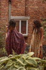 Hippie Bohemian Silk Flowy Tie Jumpsuit, Floral Jumper - The Elevated Hippie