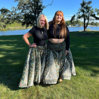 Hippie Boho Wide Leg Patchwork Silk Pants, Flow Trousers with pockets - The Elevated Hippie