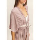 Tie-Front Lace Long Duster - The Elevated Hippie