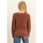 Raglan Long Sleeve Side Slit Sweater - The Elevated Hippie