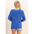 Raglan Long Sleeve Side Slit Sweater - The Elevated Hippie