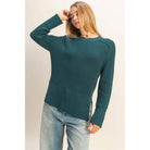 Raglan Long Sleeve Side Slit Sweater - The Elevated Hippie