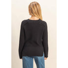 Raglan Long Sleeve Side Slit Sweater - The Elevated Hippie