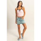 Square Neck Crop Ribbon Knit Top - The Elevated Hippie