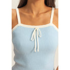 Square Neck Crop Ribbon Knit Top - The Elevated Hippie