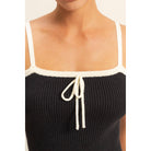Square Neck Crop Ribbon Knit Top - The Elevated Hippie