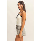 Square Neck Crop Ribbon Knit Top - The Elevated Hippie