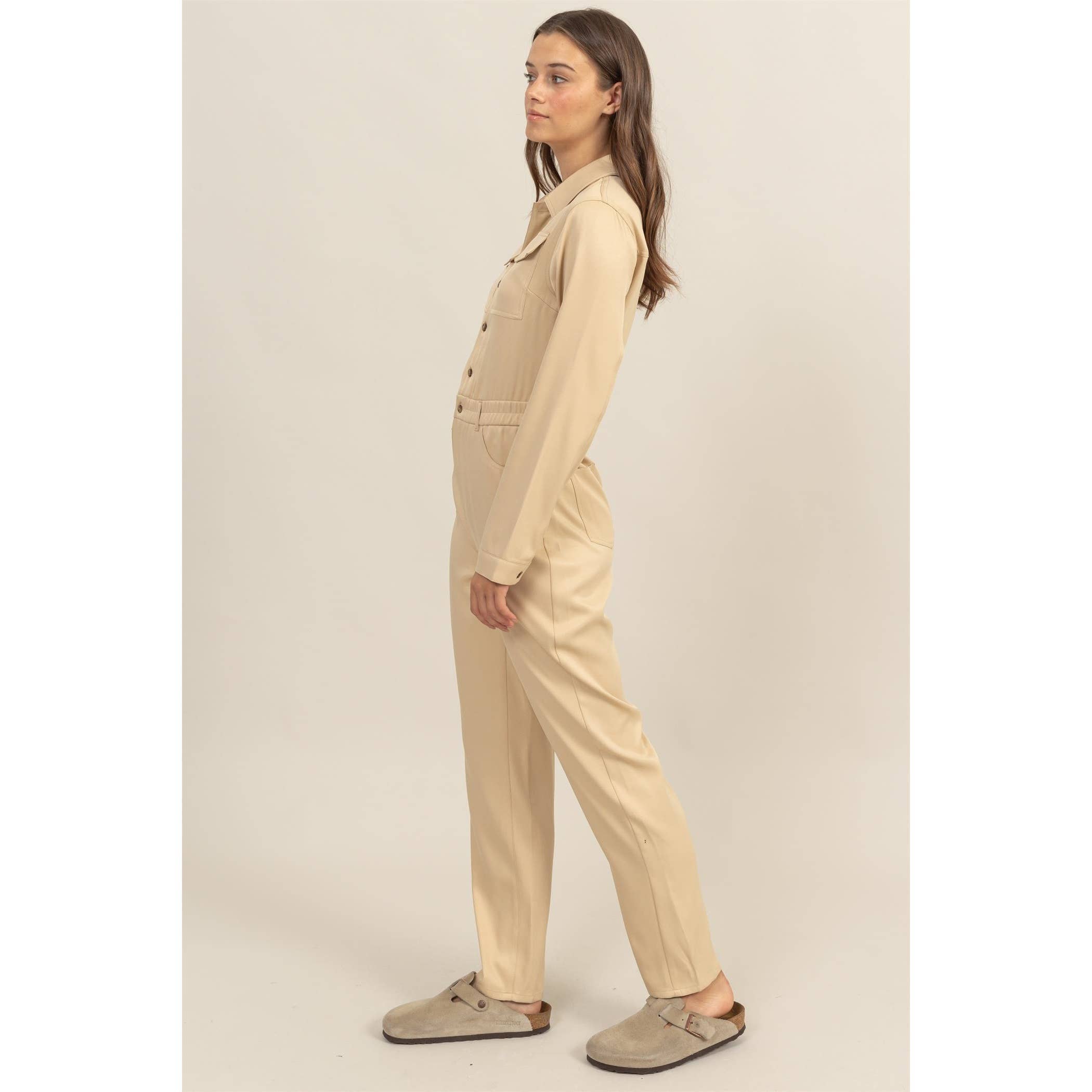 Button-Up Utility Jumpsuit - The Elevated Hippie