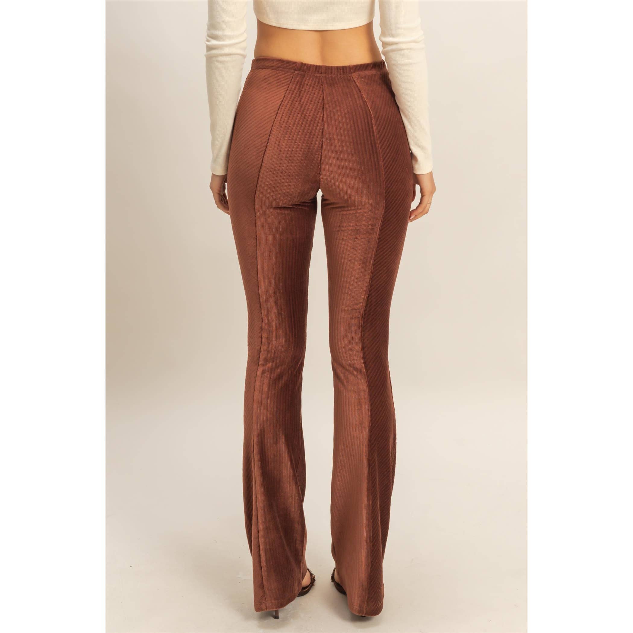 Striped Velour High-Rise Pants - The Elevated Hippie