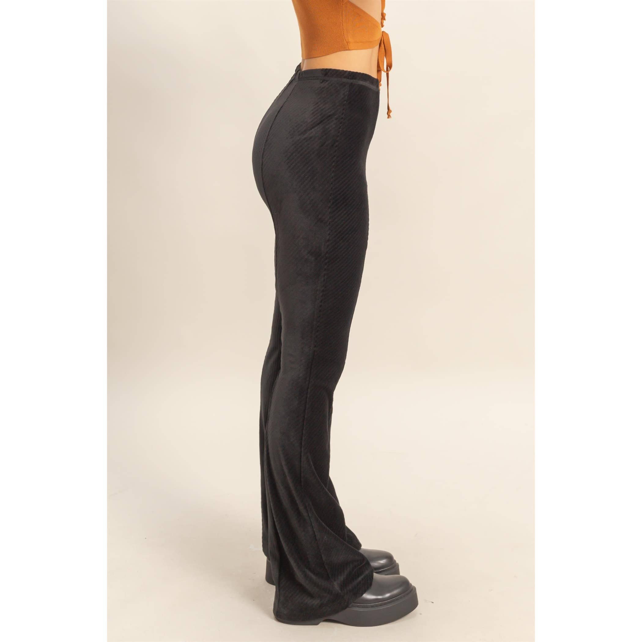 Striped Velour High-Rise Pants - The Elevated Hippie