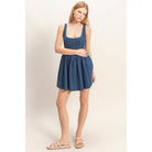 Square Neck Denim Dress - The Elevated Hippie