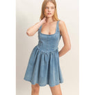 Square Neck Denim Dress - The Elevated Hippie