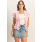 Button-Front Crochet Sweater - The Elevated Hippie