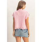 Button-Front Crochet Sweater - The Elevated Hippie