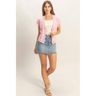 Button-Front Crochet Sweater - The Elevated Hippie