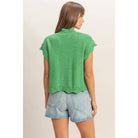 Button-Front Crochet Sweater - The Elevated Hippie