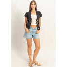 Button-Front Crochet Sweater - The Elevated Hippie