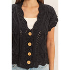 Button-Front Crochet Sweater - The Elevated Hippie