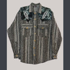 Heavy Brushed Cotton Stripe Long Sleeve Shirt w/ embroidery - The Elevated Hippie