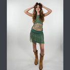 Cotton Spandex Stonewash Tassel Mini Skirt - The Elevated Hippie