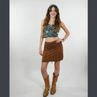 Cotton Spandex Stonewash Tassel Mini Skirt - The Elevated Hippie