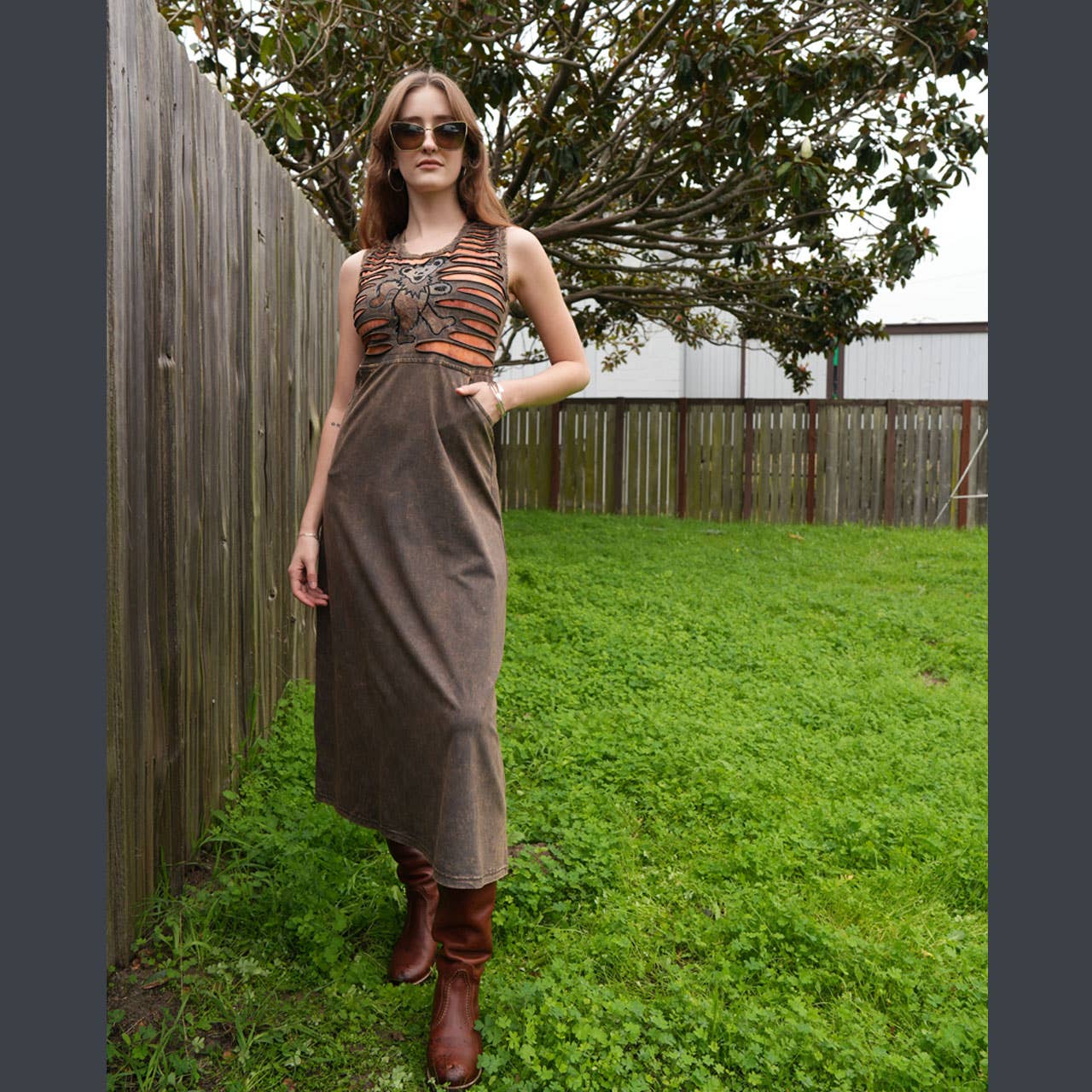 Cotton Spandex Grateful Dead Dress - The Elevated Hippie
