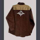 Two Tone Cotton Corduroy Men's Shirt with cut out bolt  - The Elevated Hippie