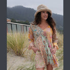 Boho Hippie Cotton Floral Patchwork 1/2 Sleeve Kurtha Top - The Elevated Hippie