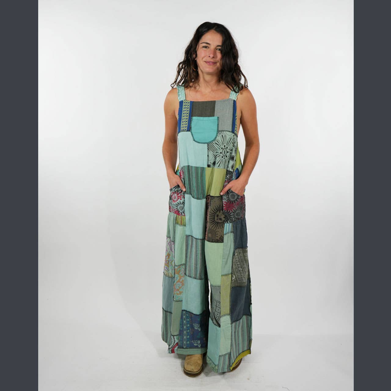 Hippie Boho Patchwork Cotton Overalls - The Elevated Hippie