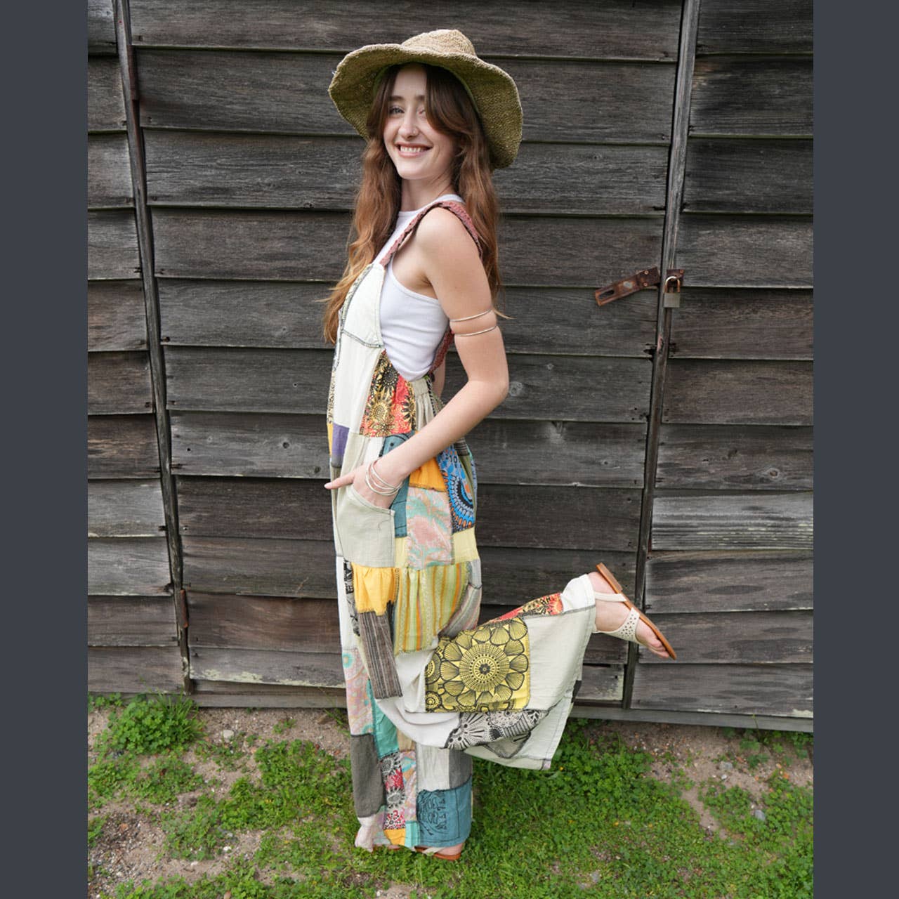 Hippie Boho Patchwork Cotton Overalls - The Elevated Hippie