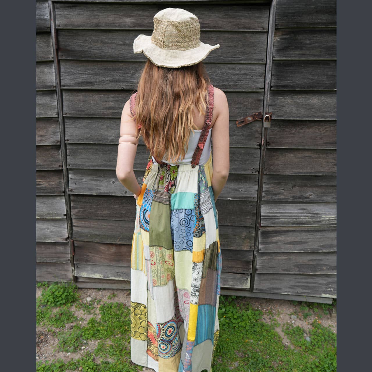 Hippie Boho Patchwork Cotton Overalls - The Elevated Hippie