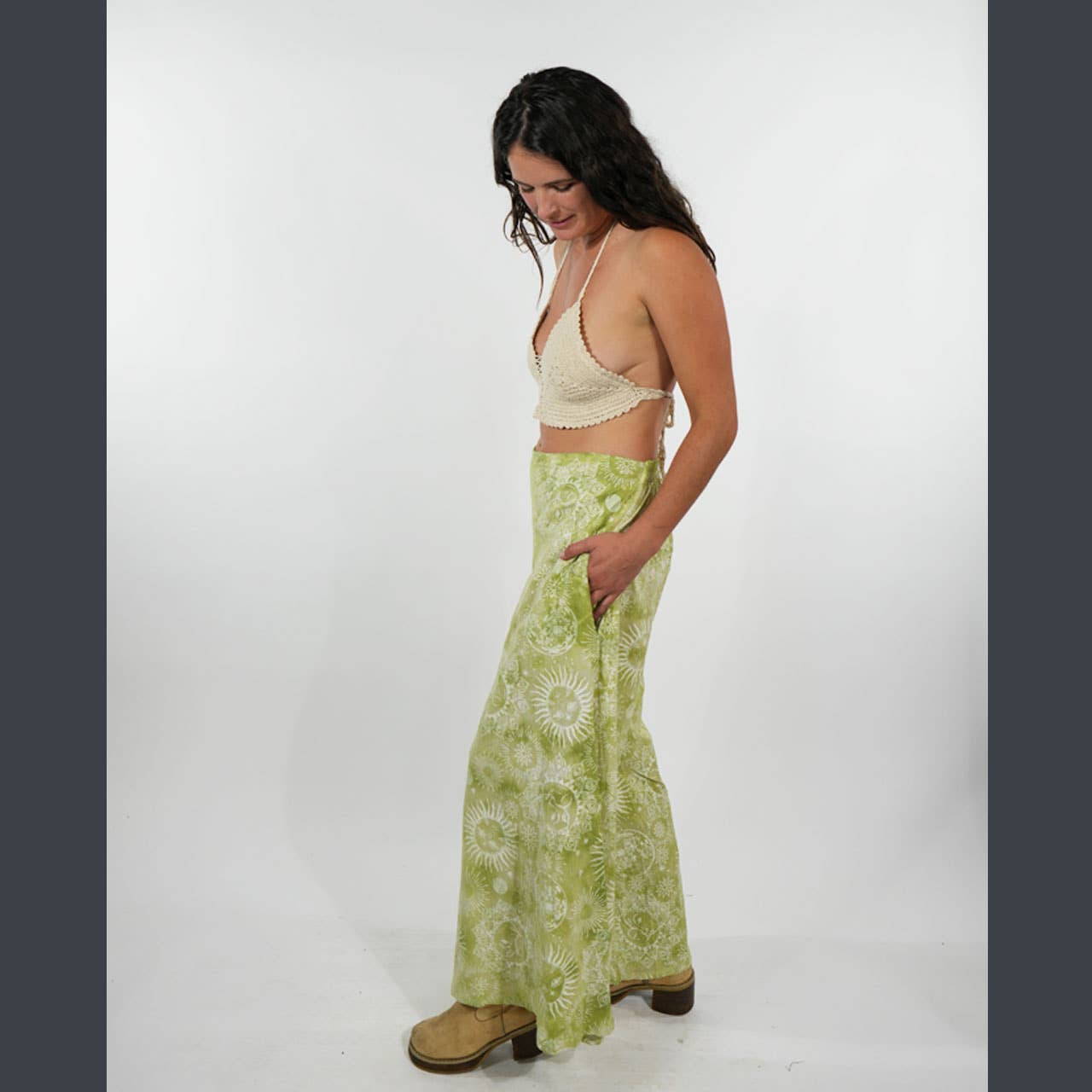 Hippie Boho Cotton Celestial Tie-Dye Wide Leg Pant - The Elevated Hippie