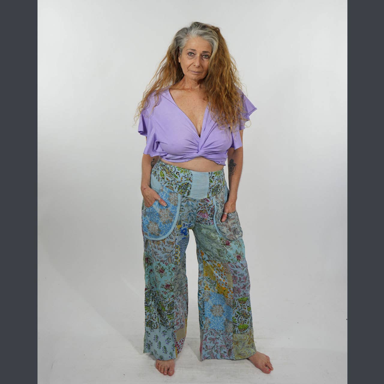 Hippie Boho Cotton Floral Patchwork Beach Pants - The Elevated Hippie