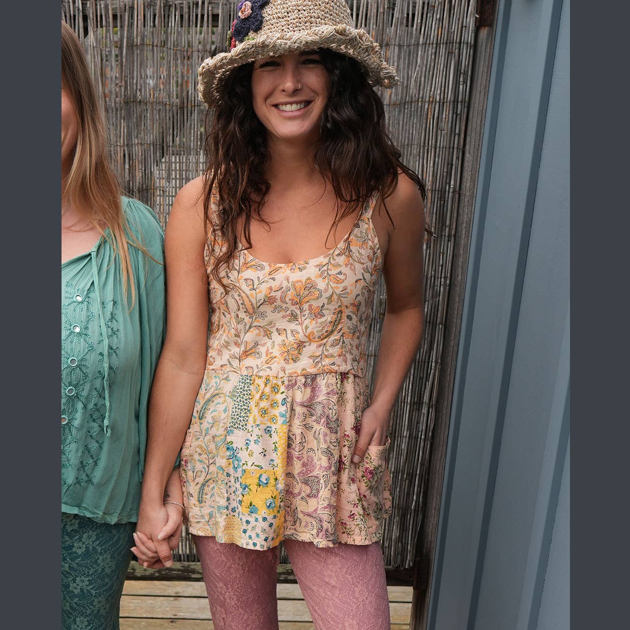 Hippie Boho Cotton Floral Patchwork Tank Top - The Elevated Hippie