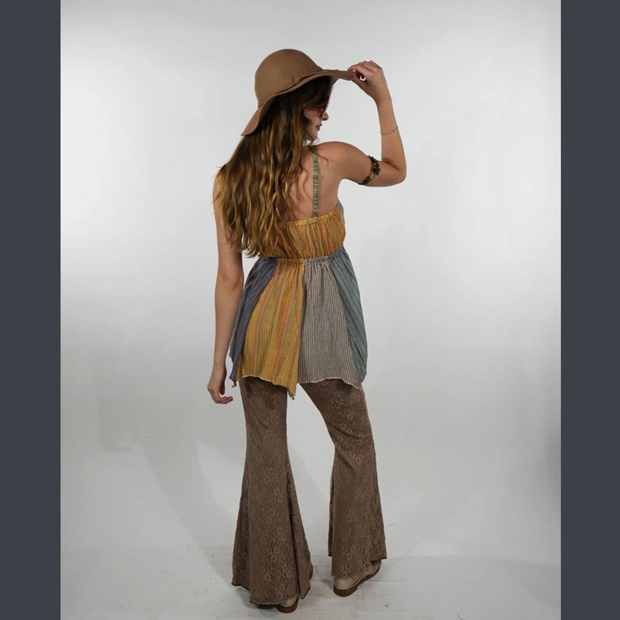 Boho Hippie Lace & Cotton Spandex Bell Pants - The Elevated Hippie