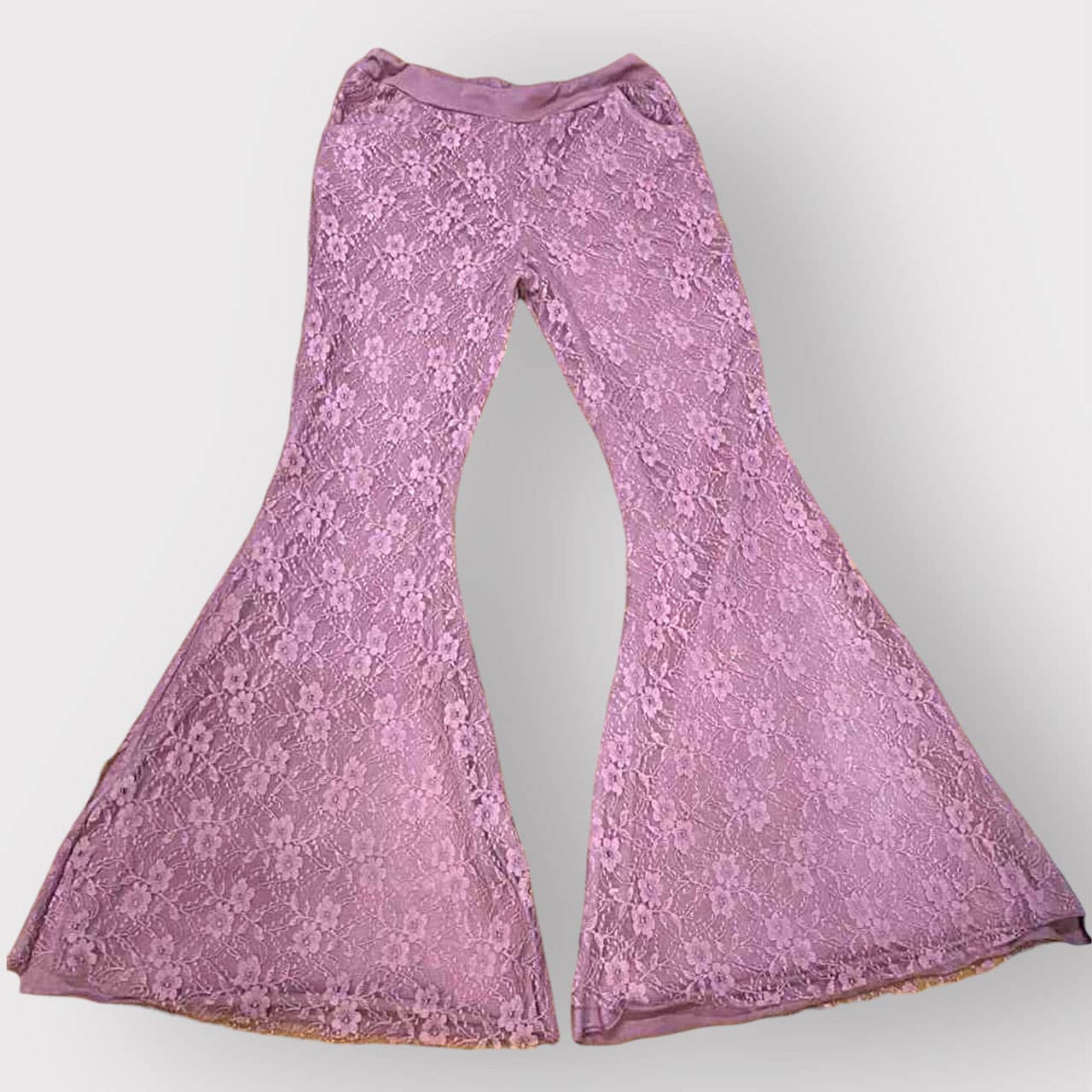 Boho Hippie Lace & Cotton Spandex Bell Pants - The Elevated Hippie
