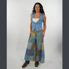 Hippie Boho Striped Cotton Patchwork Wide Leg Pants - The Elevated Hippie