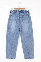 Paperbag Waist Barrel Jeans with Patch Pockets boho clothing, festival outfit, hippie style apparel | Elevated Hippie