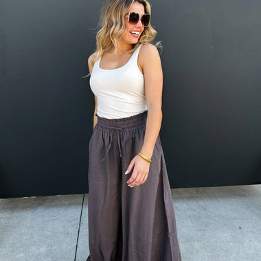 Johanna Linen Blend Pants – Drawstring Waist, Pockets, Relaxed Fit - The Elevated Hippie