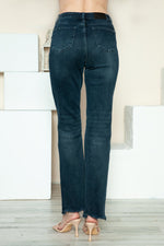 Judy Blue Full Size Button Fly Hem Destroy Straight Jeans - The Elevated Hippie