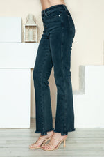 Judy Blue Full Size Button Fly Hem Destroy Straight Jeans - The Elevated Hippie