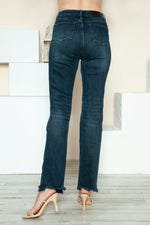 Judy Blue Full Size Button Fly Hem Destroy Straight Jeans - The Elevated Hippie