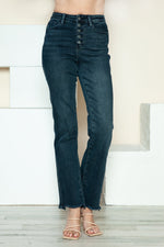 Judy Blue Full Size Button Fly Hem Destroy Straight Jeans - The Elevated Hippie