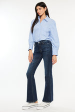 Kancan Mid Rise Flare Jeans – Dark Stone Wash - The Elevated Hippie