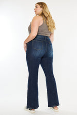 Kancan Mid Rise Flare Jeans – Dark Stone Wash - The Elevated Hippie