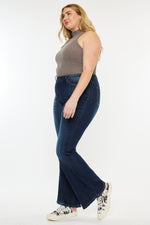 Kancan Mid Rise Flare Jeans – Dark Stone Wash - The Elevated Hippie