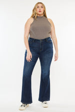Kancan Mid Rise Flare Jeans – Dark Stone Wash - The Elevated Hippie